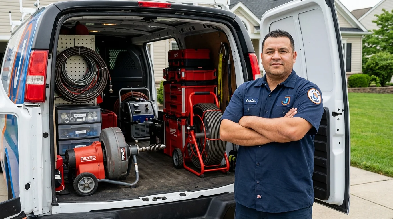 Professional drain cleaning equipment and Johns Plumbing LLC plumber in Live Oak