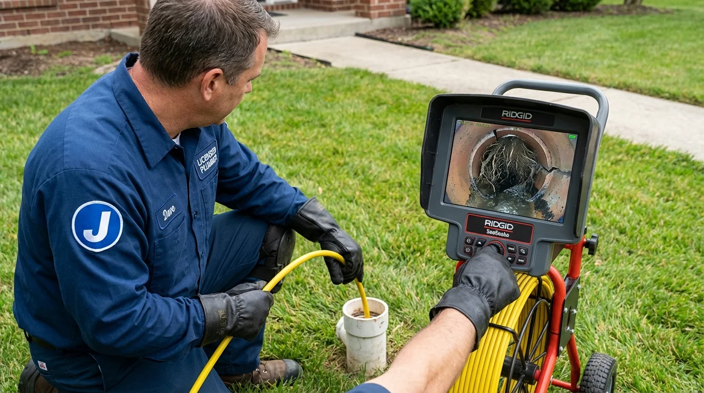 Sewer camera inspection being performed by Johns Plumbing LLC in Live Oak
