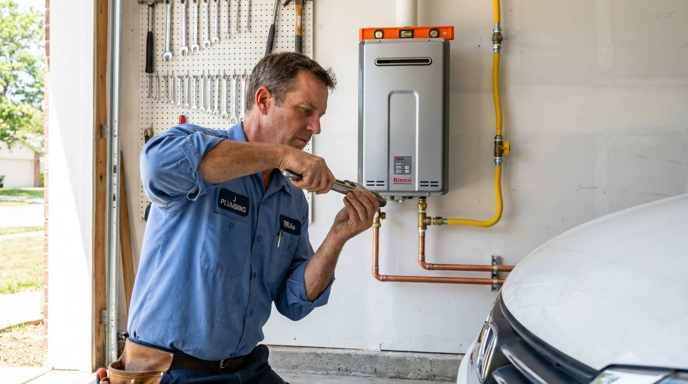 Tankless water heater installation by a Johns Plumbing LLC plumber in Live Oak